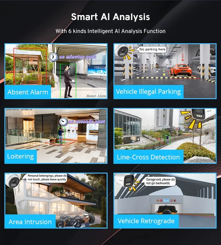 OEM 16ch 16 POE 4K 1 تيرا بايت NVR 8MP كامل اللون للرؤية الليلية CCTV AI كشف الحركة IP الأمن نظام كاميرا مراقبة الفيديو #4