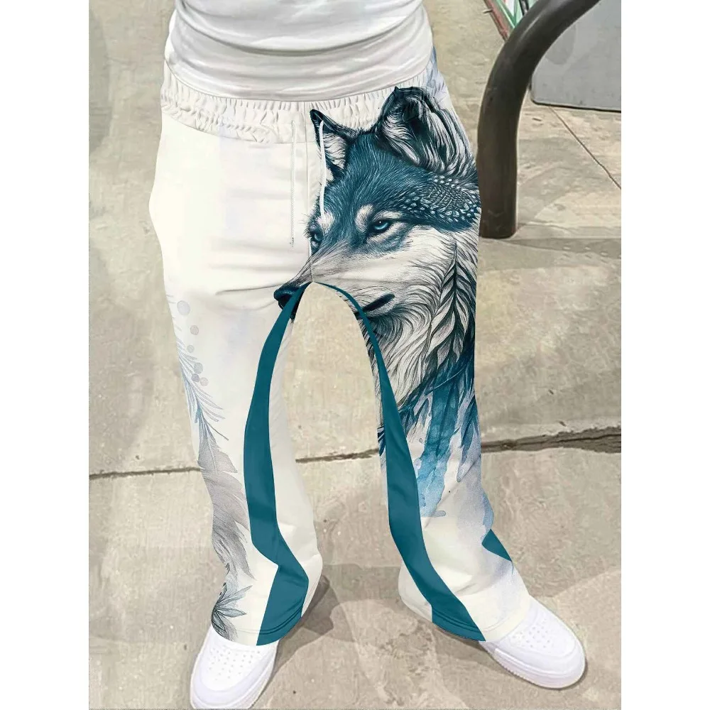 

Мужские повседневные уличные стильные модные модные слегка расклешенные черно-белые спортивные штаны с цветными блоками, мужские брюки