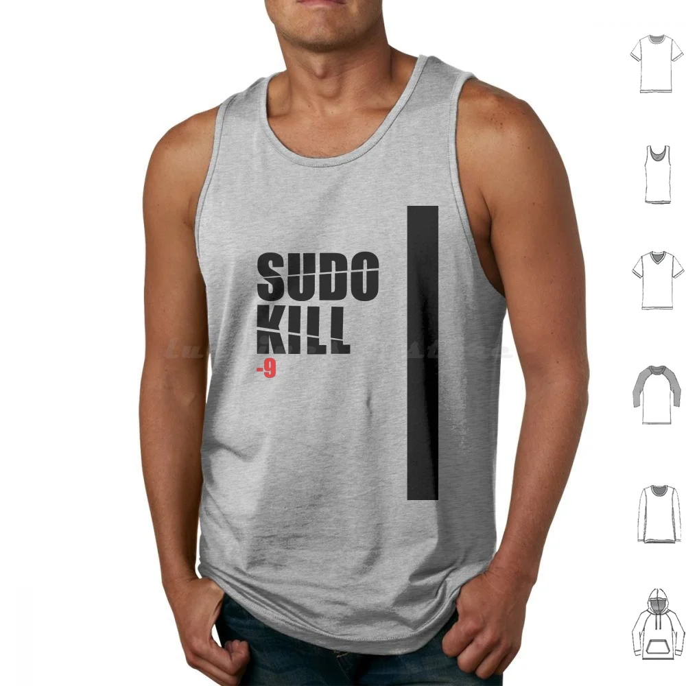 Sudo Kill Tank Tops Print Cotton Linux Kill Shell Programmer Developer Software Engineer Code Devops Computer Software