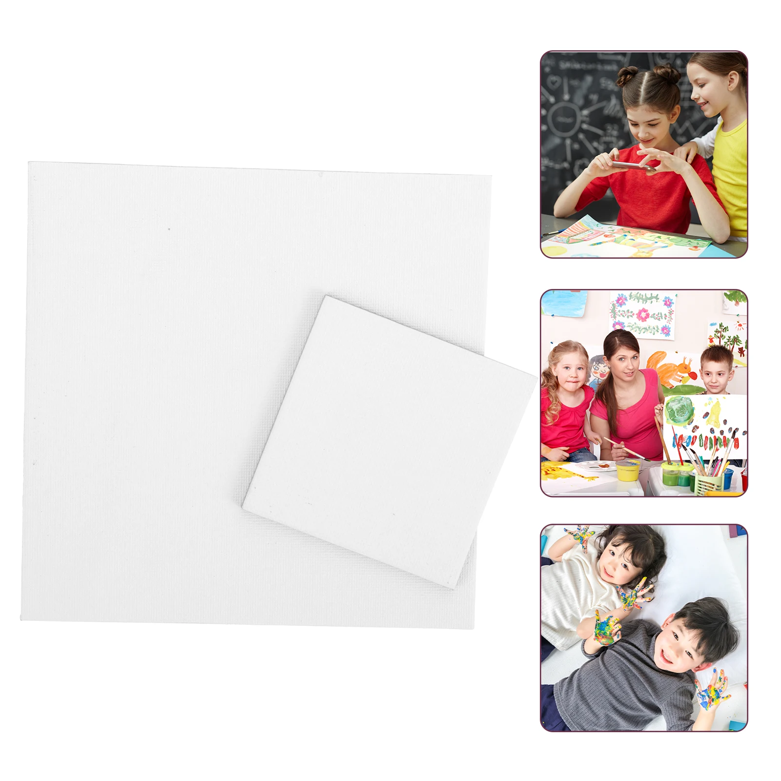 

6pcs Oil Painting Board Set Canvases for Painting Canvas Panels Art Class Studio Durable Wood Frame Smooth Surface Creative