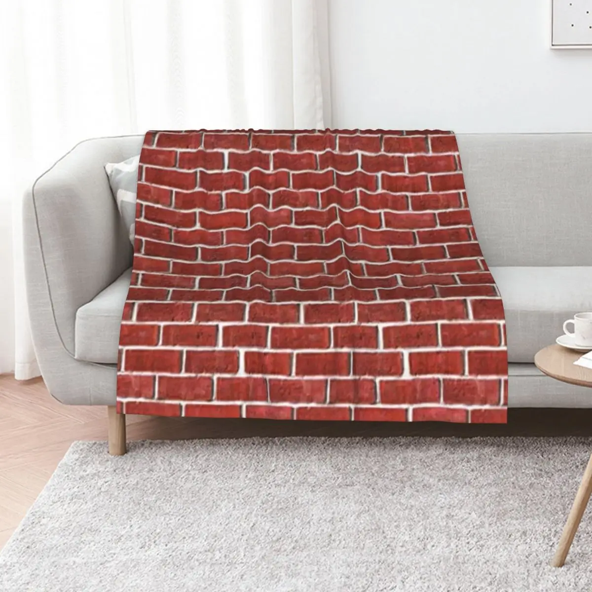 Brick wall Pattern Red Brick Throw Blanket Luxury Designer warm winter bed plaid anime Soft Big for winter Blankets