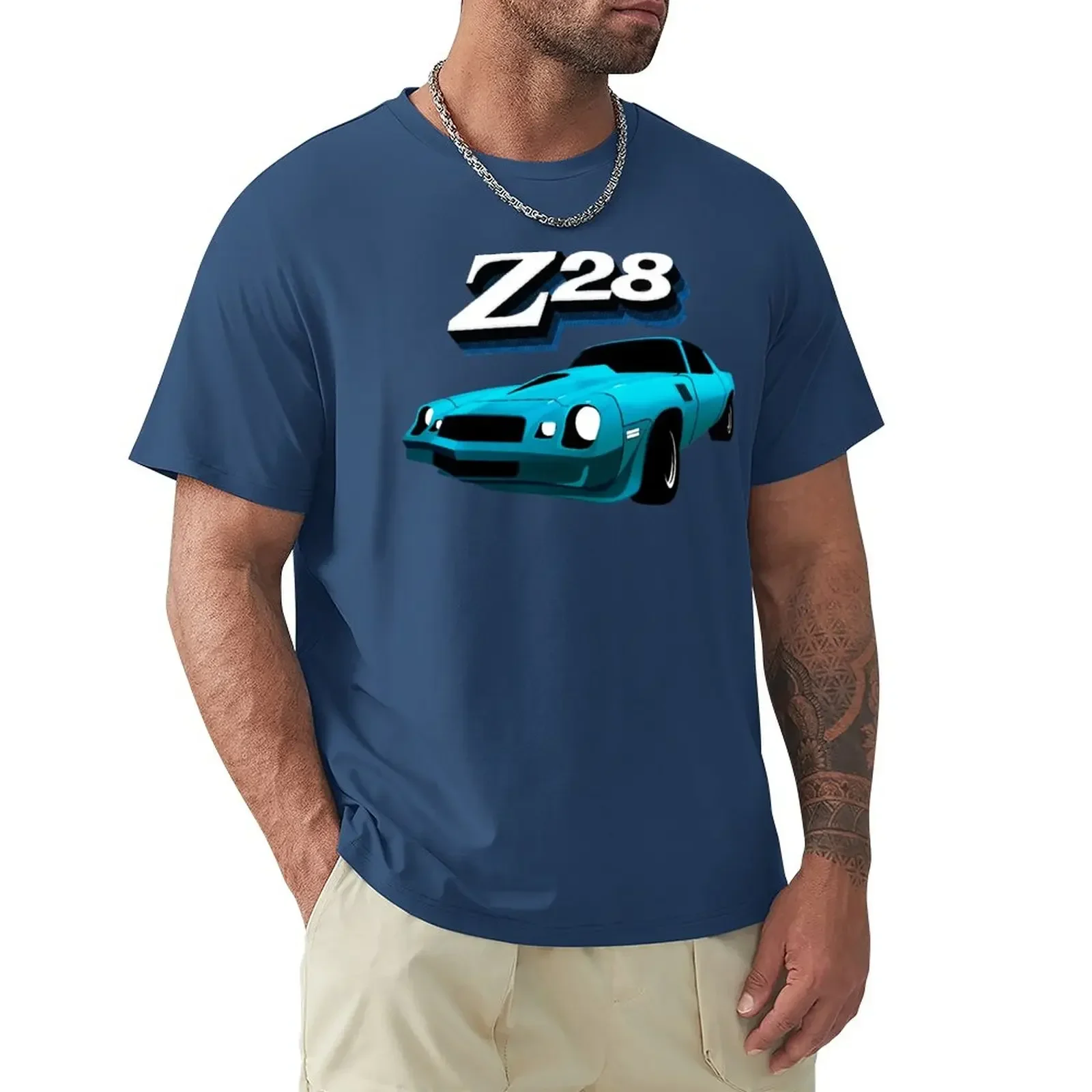 79 Camaro Z28 illustration - light blue T-Shirt quick-drying animal prinfor boys black t shirts for men