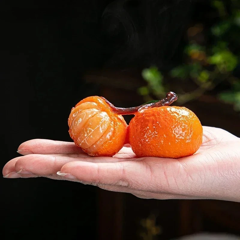Chinesische Harz Farbwechsel Tee Haustier Glück Orange Modell Tee Figur Ornamente Hause Tee-Set Dekoration Zubehör Handwerk