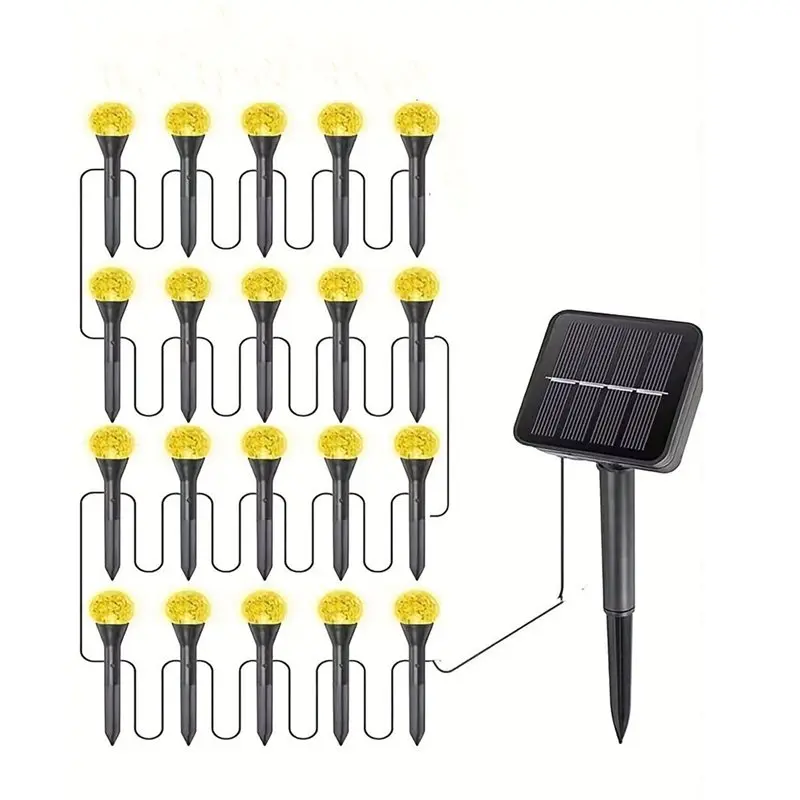 20 In 1 LED Solar Warm String Light 8 Modes Waterproof Garden And Courtyard Lighting For Festive Parties Weddings-AT36