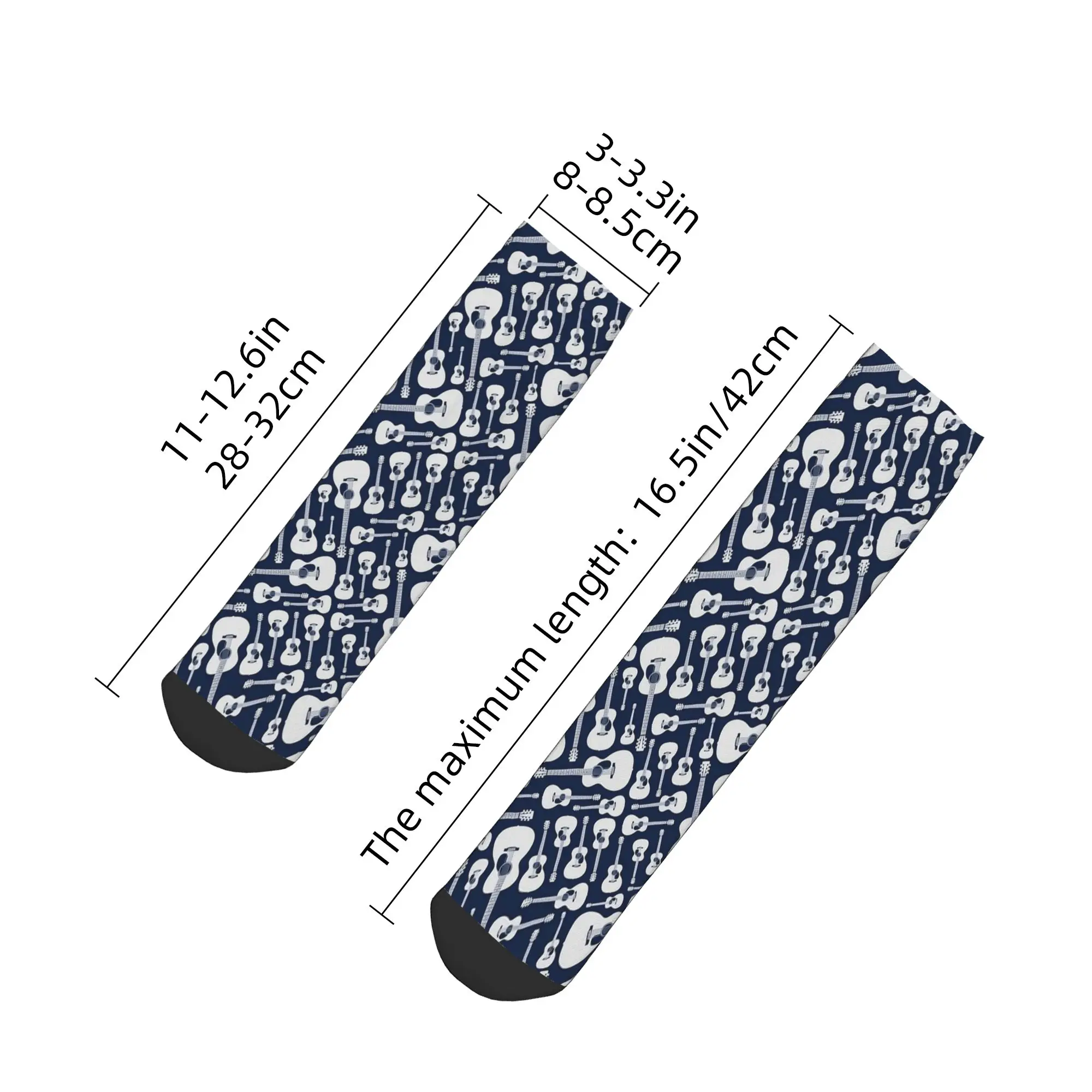 Guitarra acústica azul tema meias moda tornozelo meias verão antiderrapante casal design confortável correndo esportes meia casual