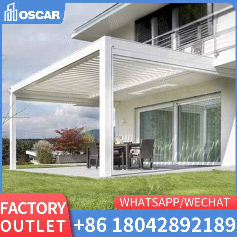 high quality aluminum electric pergola gazebo for courtyard free standing louver pergola