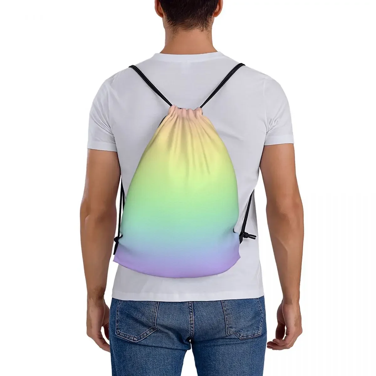 Pastell Regenbogen Farbverlauf Rucksäcke tragbare Kordel zug Taschen Kordel zug Bündel Tasche Sporttasche Bücher tasche für Mann Frau Schule