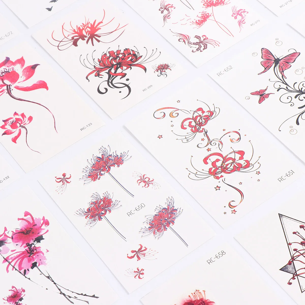 

60pcs Flowers Temporary Stickers Waterproof Body Art Paste For Waist Chest Neck Arms Legs Creative Unique Design Fashion Label