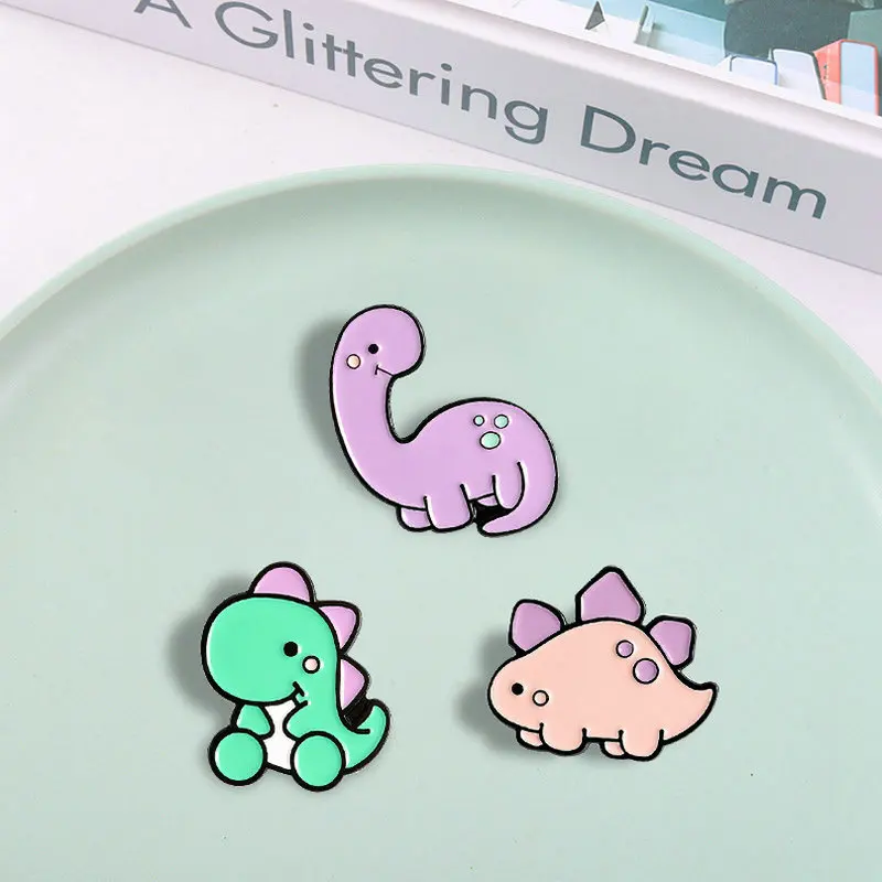 Pin Custom Cute Animal Badge Tyrannosaurus Brooches Bag Clothes Lapel pin Fashion Jewelry Gift Kids Dinosaur Park Enamel