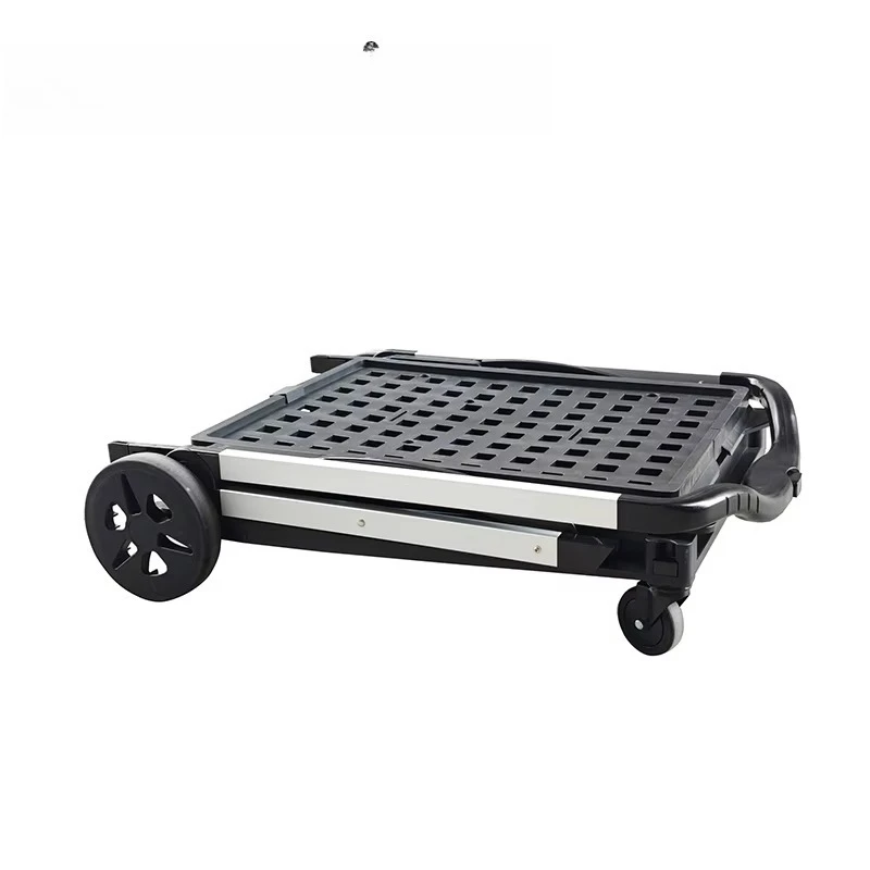Heavy-duty two-layer shopping cart Double-layer cart for kitchens, garages, living rooms Foldable design for grocery stores