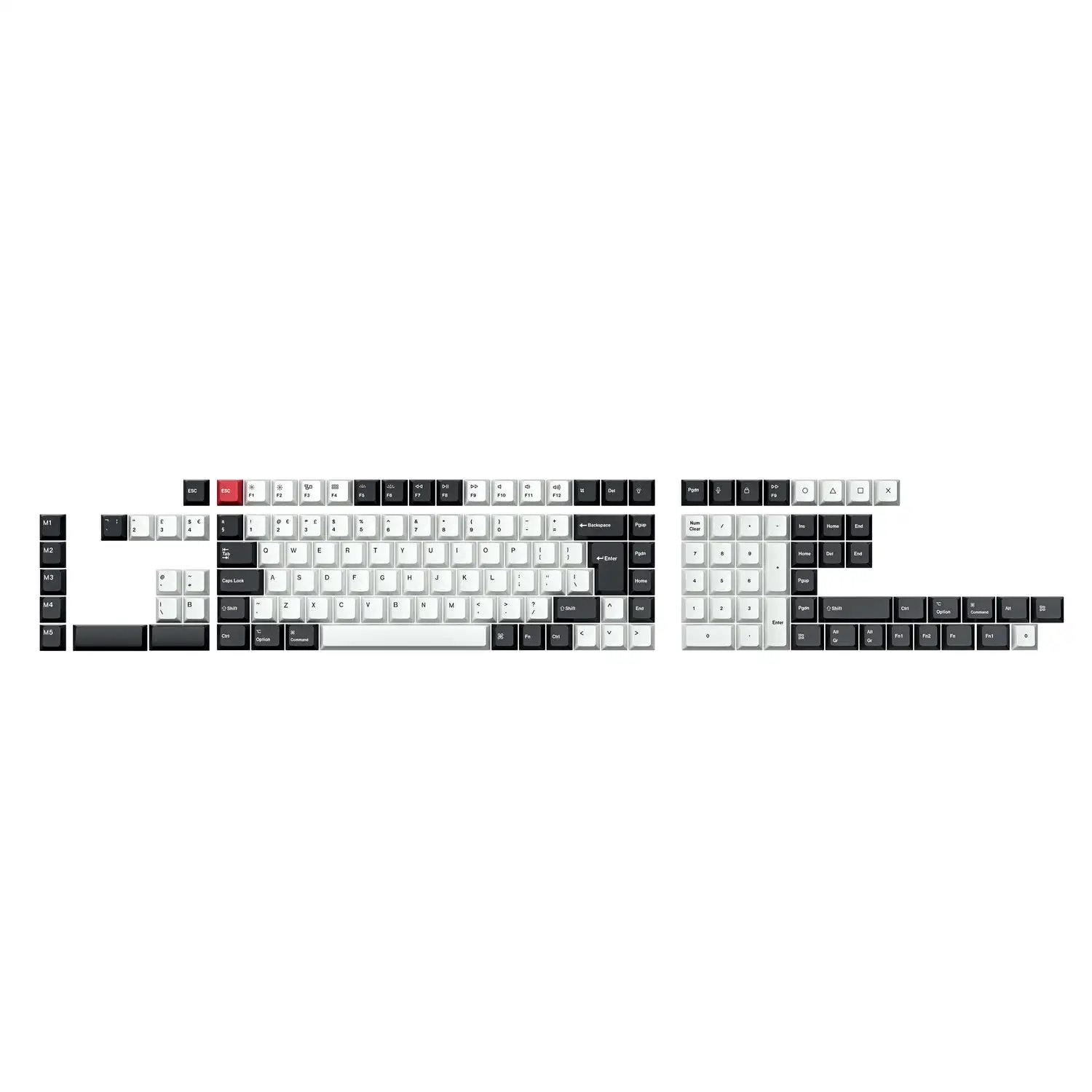 iso-layout-cherry-profile-dye-sub-pbt-full-keycap-set-black-and-white