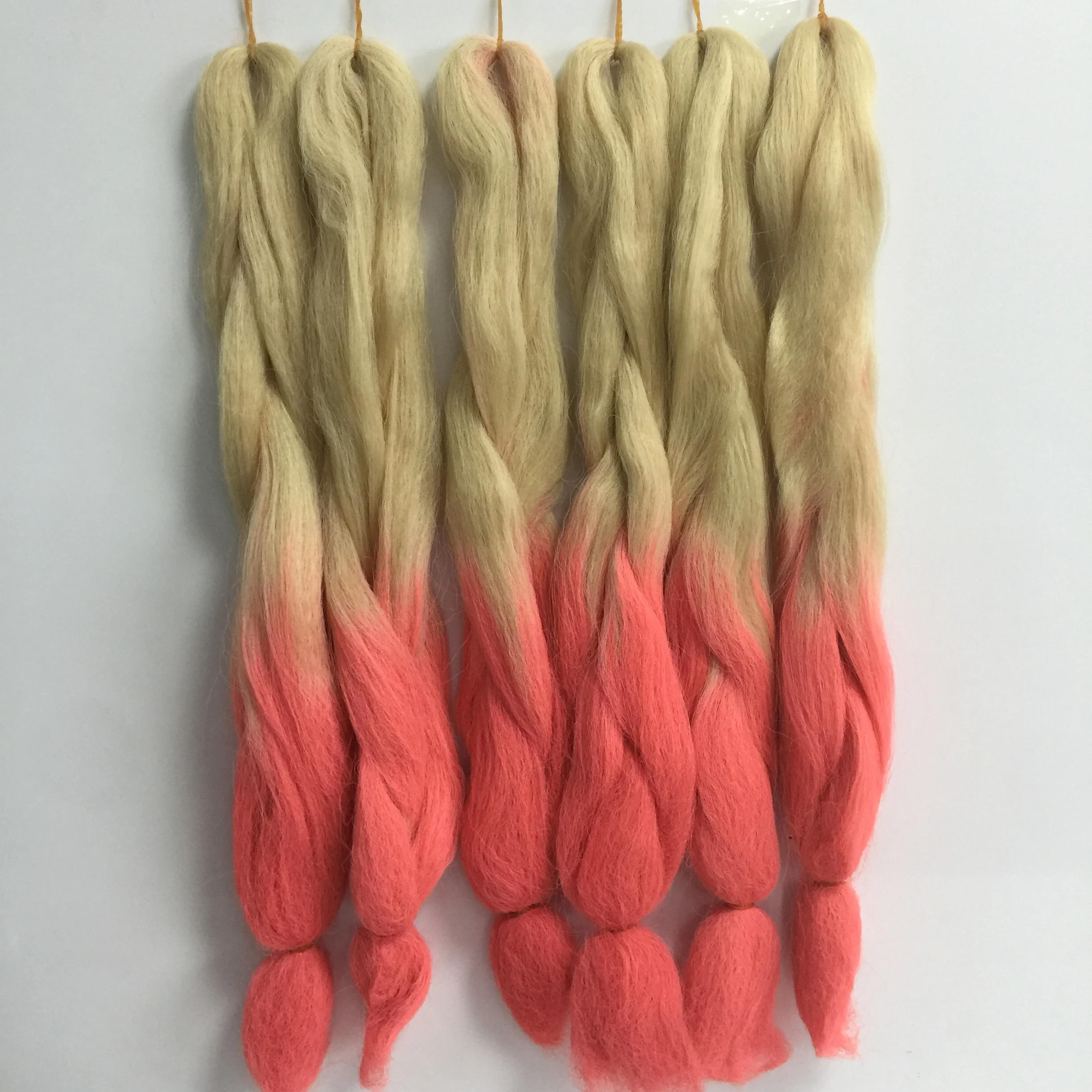 

10 Packs Two Tone Ombre Color Blonde/Pink Jumbo Braids Synthetic Hair Extensions for Black Woman