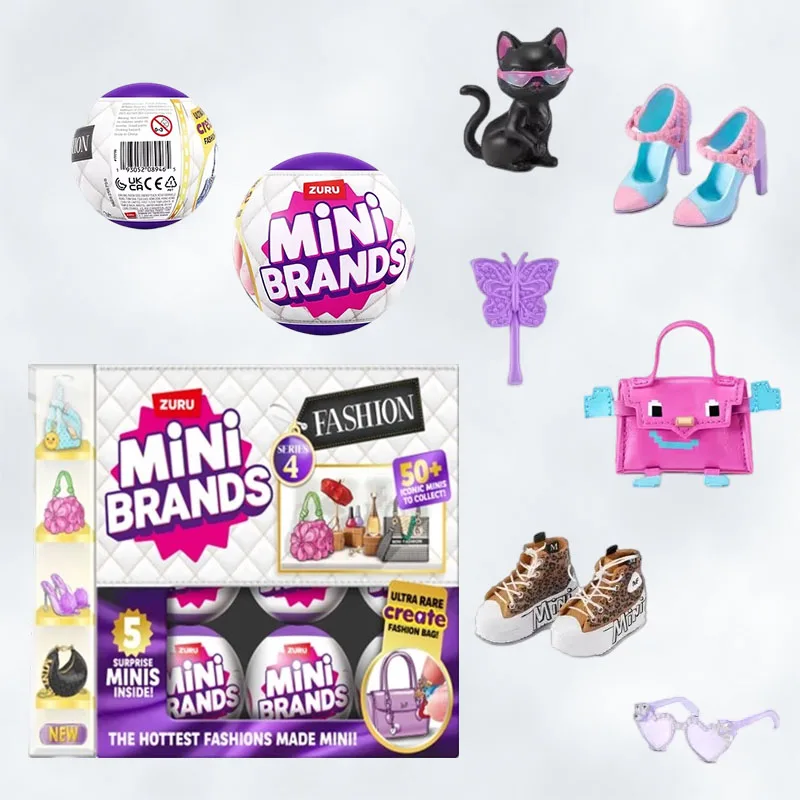 Mini marca serie Zuru Fashion Series 4-caja ciega coleccionable cápsula esfera bolso de moda zapatos y accesorios juguetes para niños