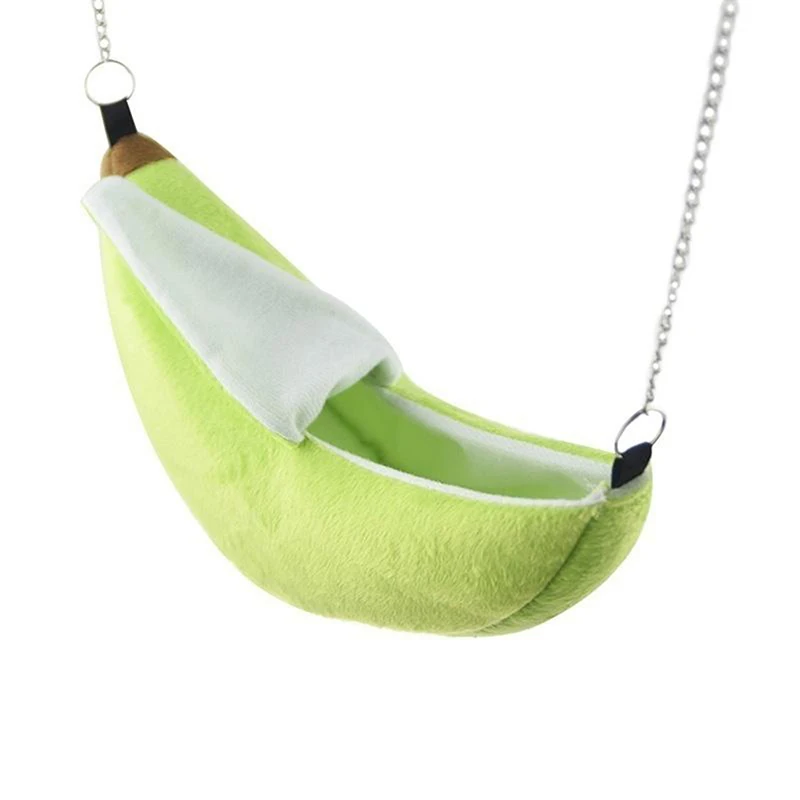Banana Shape Cotton Hamster House Hammock Soft Bunk Bed Cage Nest Toy For Sugar Glider Animals Bird Warm Hanging Pet Supplies
