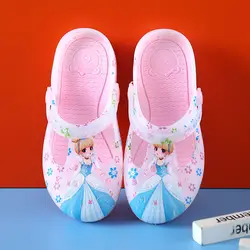 Scarpe da giardino Disney pantofole da principessa per bambini scarpe da spiaggia antiscivolo per ragazze estive suole morbide sandali per bambini taglia 30-37