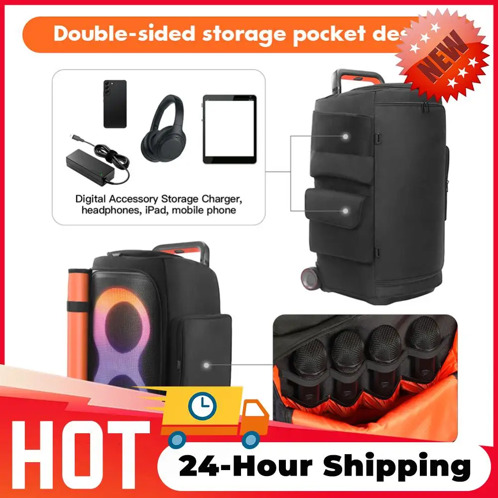 

Двусторонний мешок для хранения динамиков, износостойкий пылезащитный чехол с карманом для микрофона для портативного динамика JBL PARTYBOX 520, дорожный пылезащитный чехол