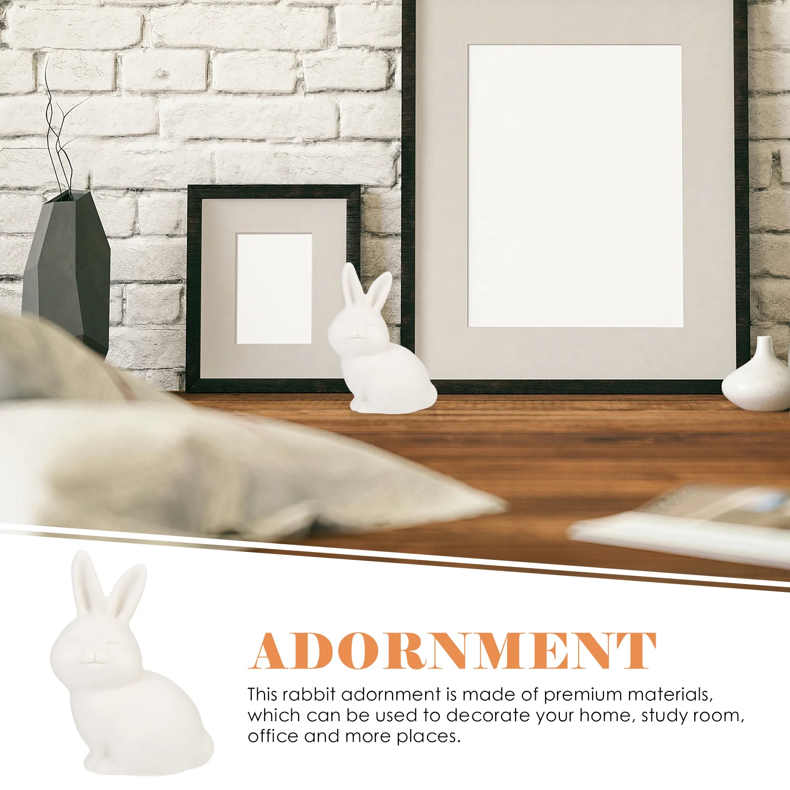 

Ceramic Rabbit Small Statue Decorative Craft Charming Home Office Desktop Decor Lovely Animal Ornament Ceramic Rabbit