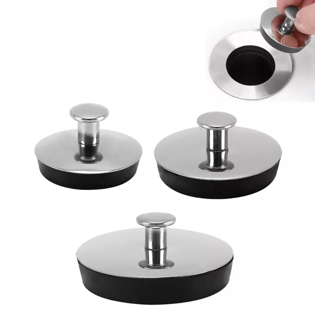 1pcs Universal Bathroom Washbasin Stainless Steel Sink Plug Bathtub Drain Stopper For 33-35mm 43-44mm 54-55mm Sink Plug