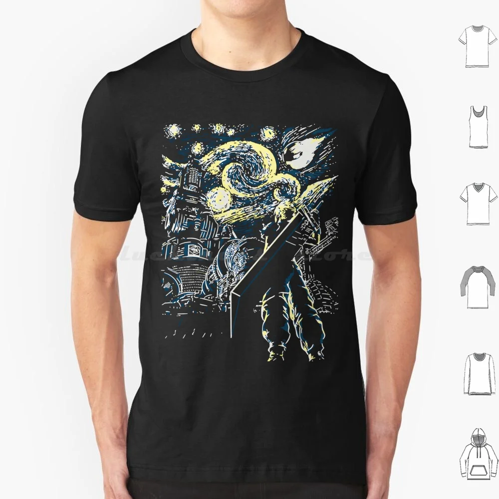 Final Fantasy Starry Night T Shirt 6xl Cotton Cool Tee Final Fantasy Vii Crisis Core Final Fantasy 7 Crisis Core Reunion Ff7