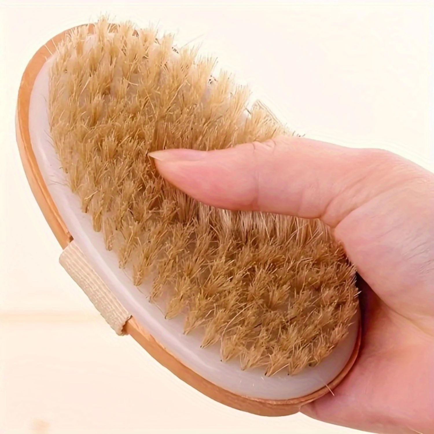 Long Handle Bath Sponge Shower Brush with Soft Natural Bristles - Back Cleaner for Women and Men, No Fragrance or Battery Needed