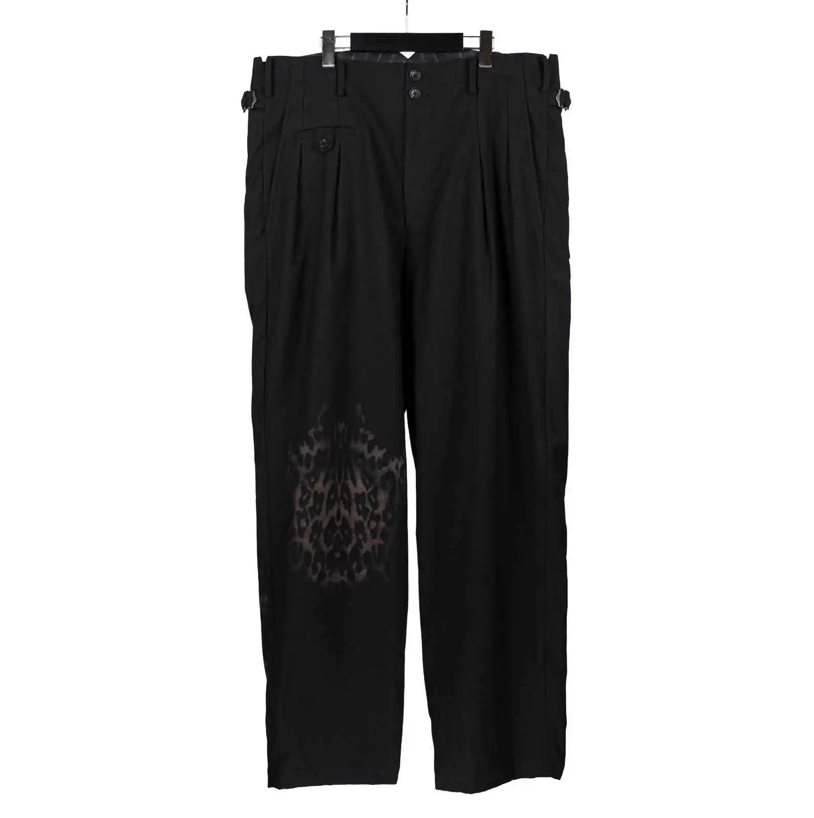 TOP-YAMAMOTO Japanese Original Design Dark and Niche Black Wool Straight-Leg Trousers and Casual Pants