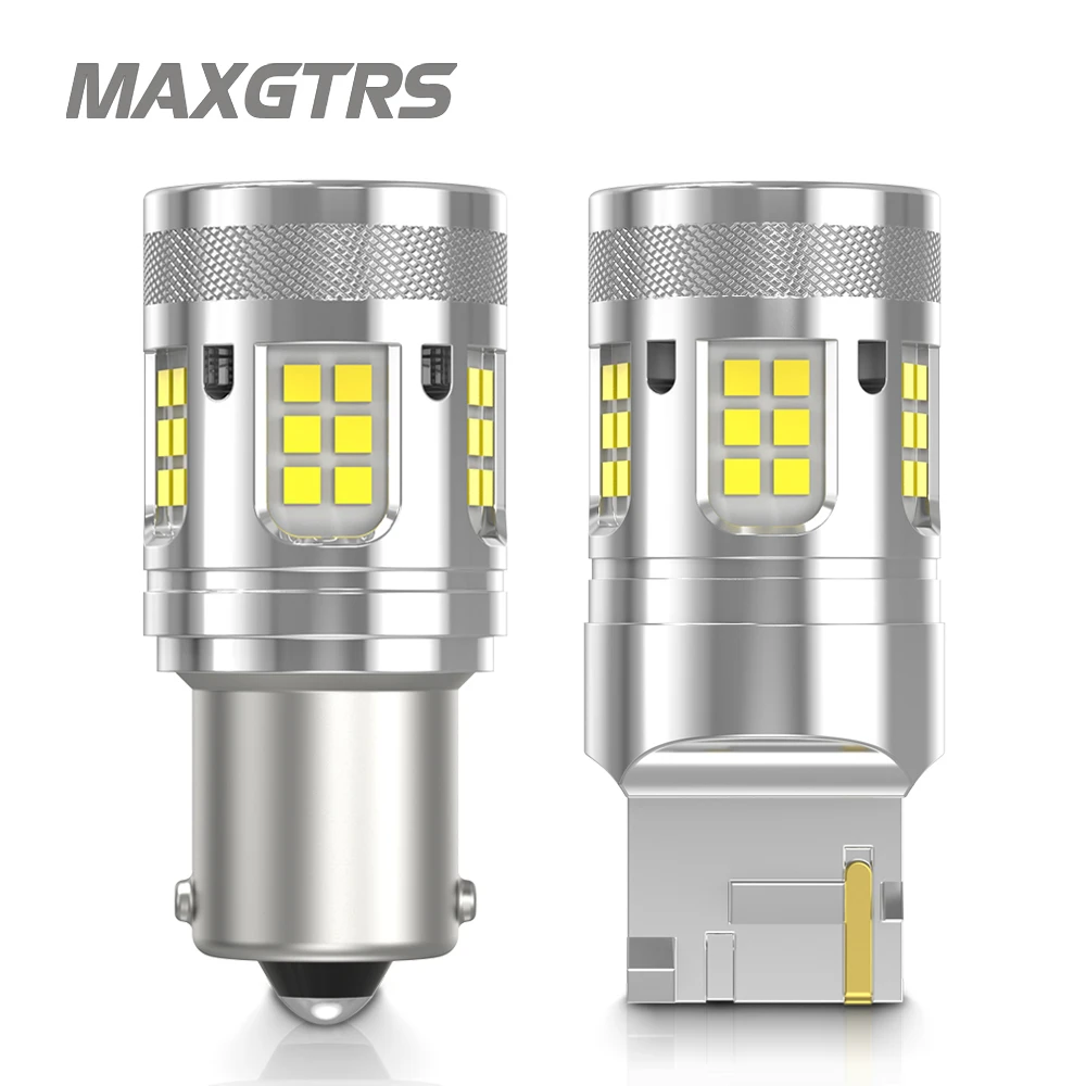 

2 светодиодных указателя поворота CANBUS P21W BA15S 1156 BAU15S PY21W T20 7440 Светодиодная лампа без гипервспышки Автомобильные фонари заднего хода 2200K Янтарный, белый