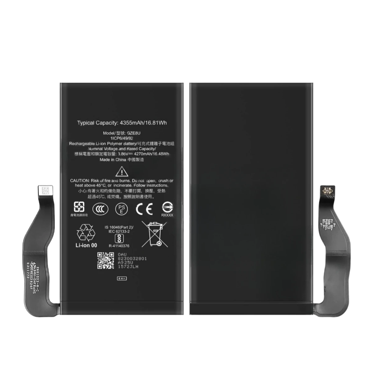 Battery G07DF for Google Pixel 8A 3.87V 4492mAh;  Replacement Battery GZE8U Pixel 7 High Capacity 4355mAh