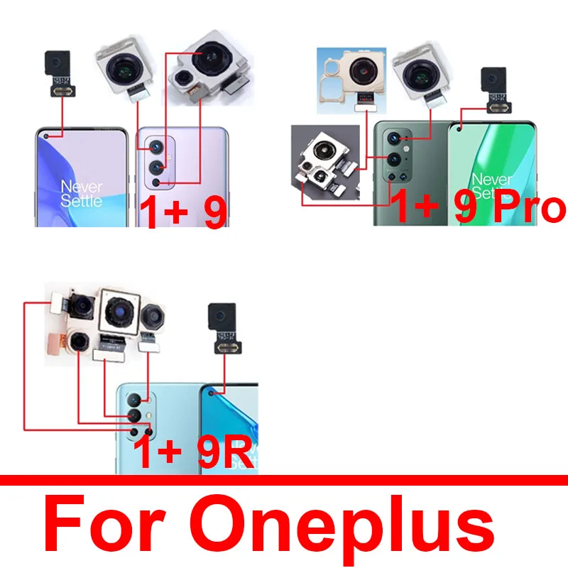 Módulo de cámara de Selfie frontal, piezas de Cable flexible para Oneplus 1 + 9 9 Pro 9R, Cámara principal trasera