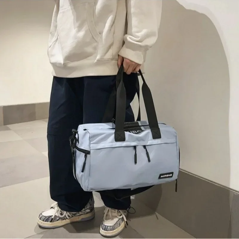 New Waterproof Nylon High Capacity Travel Tote Solid Zipper Letter Handbag 2024 Hot Sale Casual Tote for Man Bolsa De Viaje