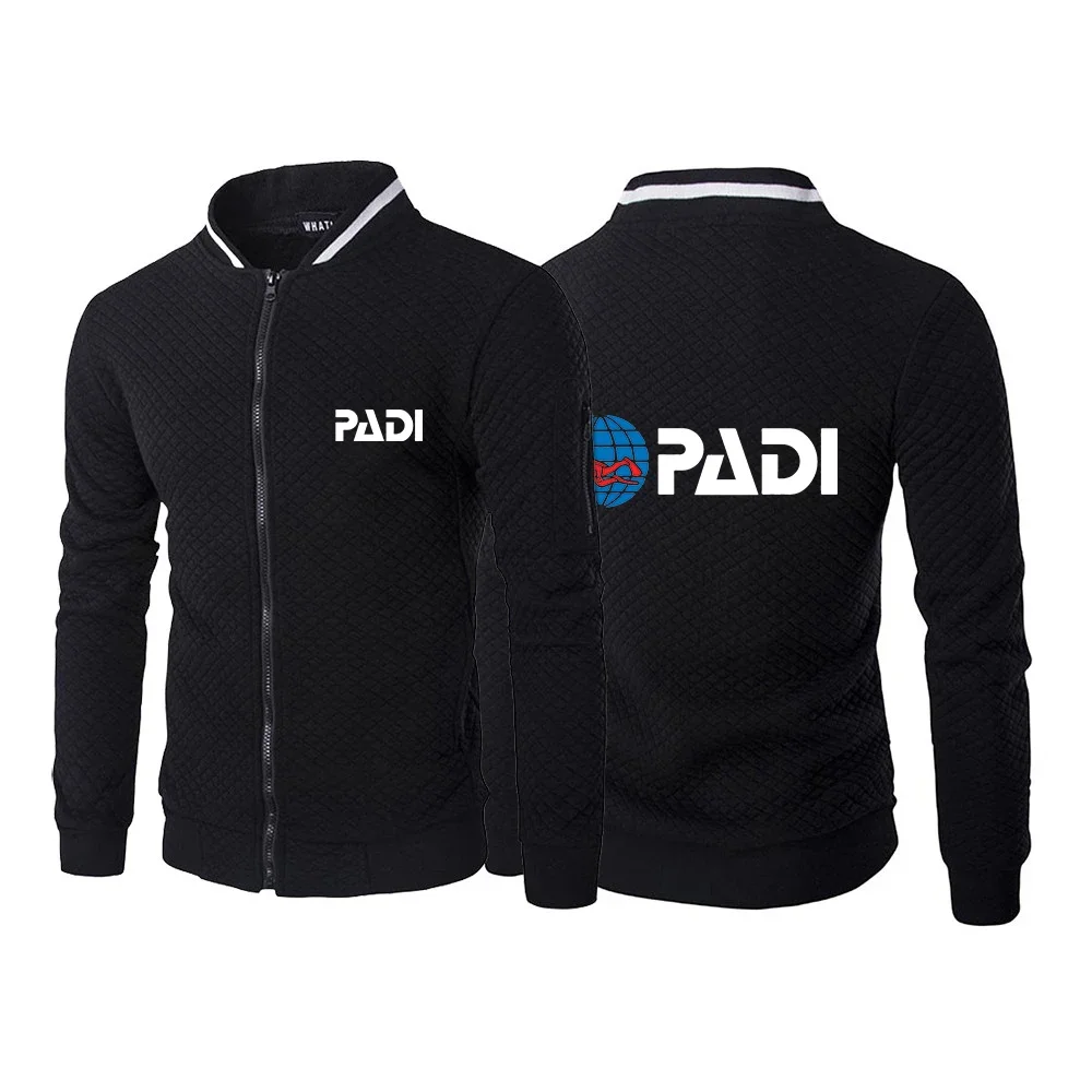 

Scuba Driver Padi New Men Spring and Autumn Printing Casual Round Neck Six-color Zipper Hight Quality Coat Tops