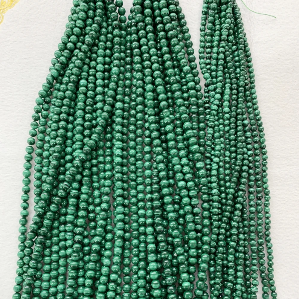 6 8 10 mm Natural Malachite Stone Beads Round Shape Loose Beads DIY Bracelet Necklace Jewelry Making