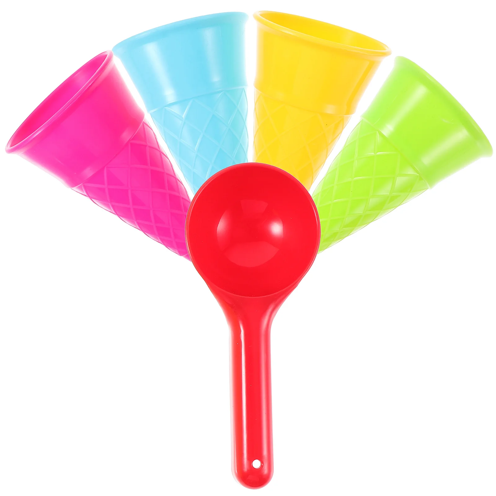 5 Pcs Ice Cream Scoop Childern Beach Plastic Playing with Sand Cup Travel