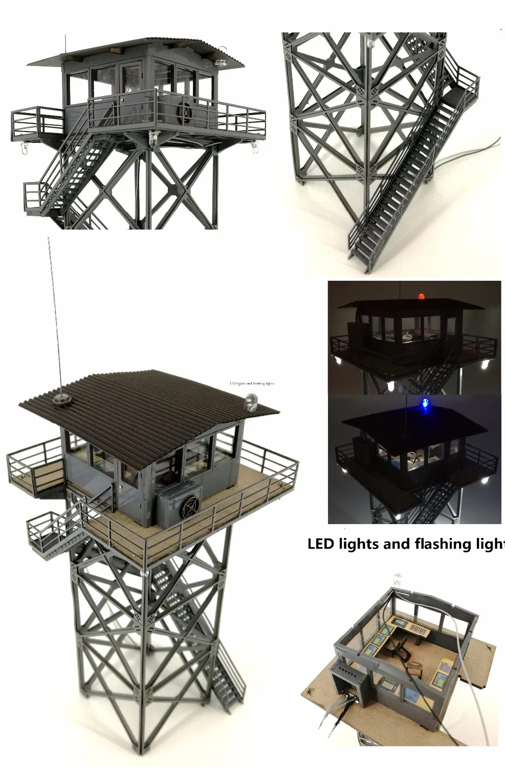 1:87 HO Scale Model Train DIY Control Tower Architectural Sand Table Model Materials Architectural Scene Sand Table Railway Gift