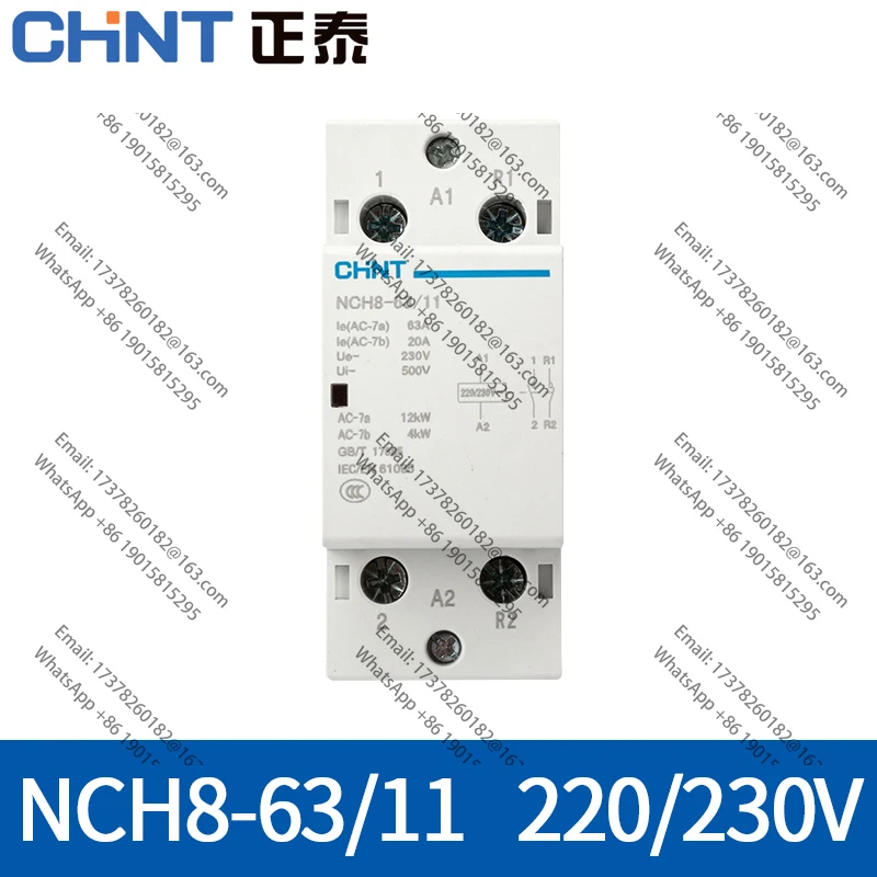 CHINT 230V المقاولين hogar NCH8 20A 25A 40A 63A 2NO 1NC 1NO 2 NC قواطع صغيرة وحدات هوغار 2 Fase4 polos
