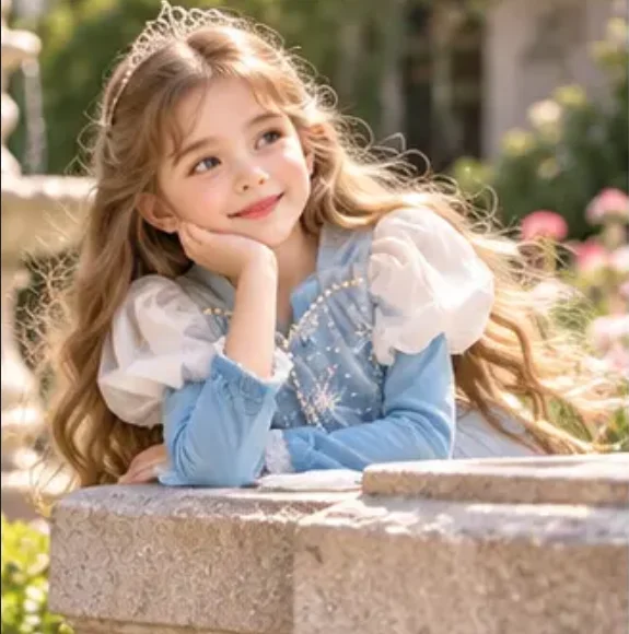 Girls Dress 2026 Autumn and Winter New Children's Clothing Korean Style Baby Girl Temperament Velvet Puffy Net Gauze Skirt