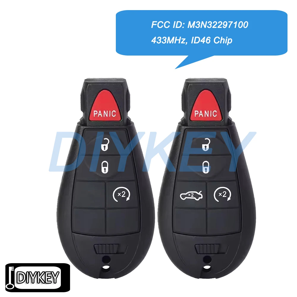 

4/5 кнопок, умный дистанционный автомобильный брелок, чип ID46 433 МГц для Dodge Dart 2012 2013 2014 2015 2016 FCC ID: M3N32297100, 56046773