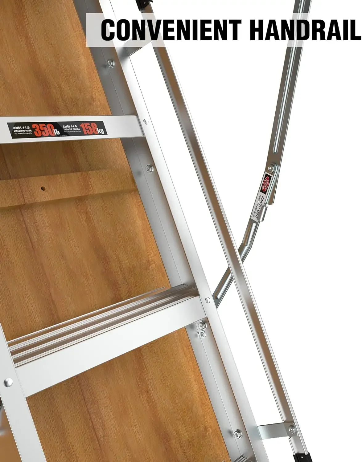 minumLightweight and Portable, 375-pound Capacity Convenient Access to Your Attic, Fits 7'8"-10'3" Ceiling He