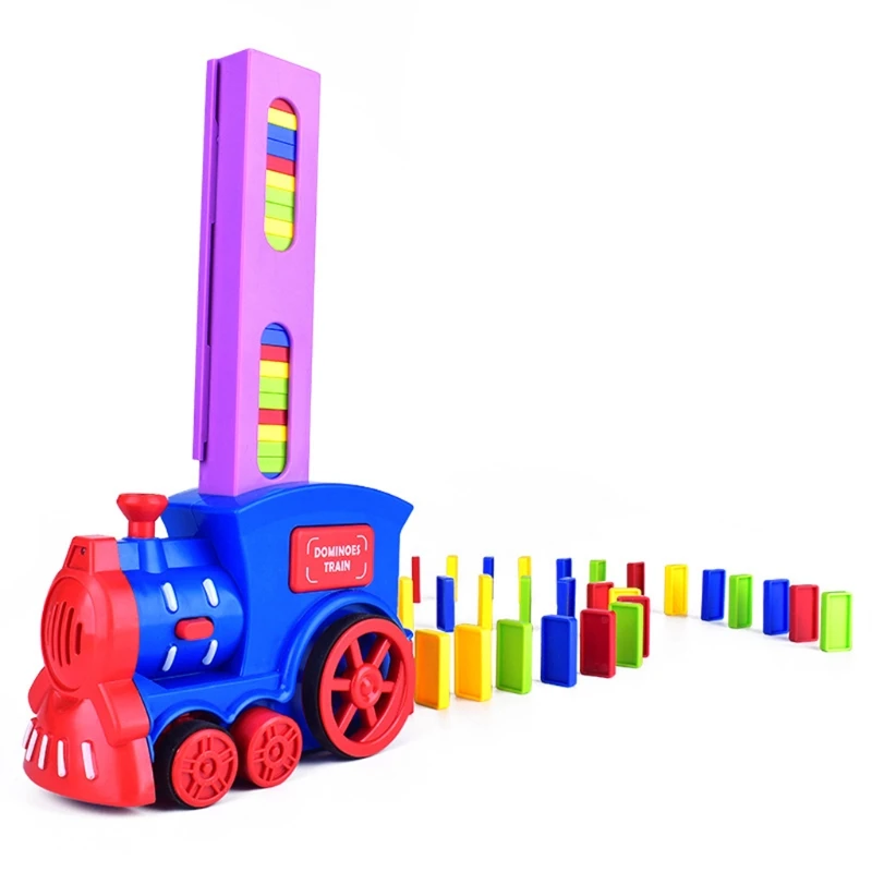 Electric Train Dominos Block Toy Learning Tiles Game Disassembled Interactive Educational Stacking Toy Funny Baby Gift D5QF