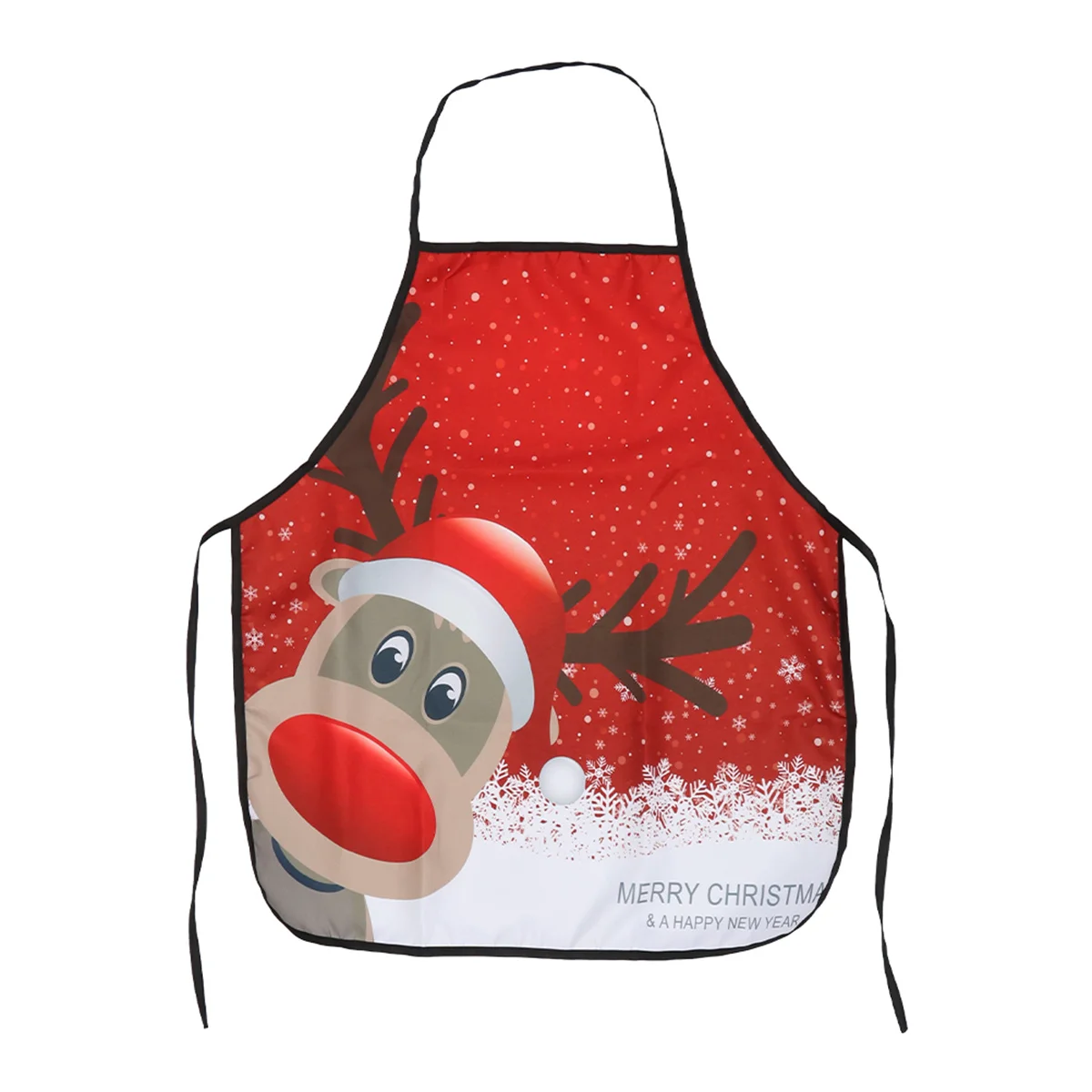 

Christmas Apron Printed Waterproof Kitchen Restaurant Dinner Apron for Cooking Baking Barbequing (Elk Head)