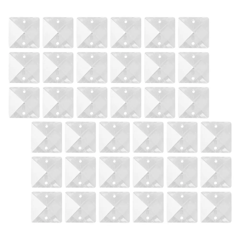 

50Pcs Glass Drill Decoration Parts Shiny Acrylic Gems Dual Hole Design for Sew on Crafts Embellishments for Clothing Shoes Hats