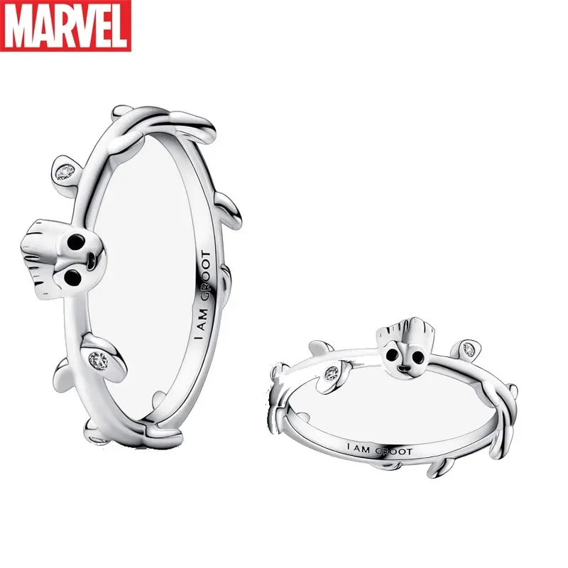 New Marvel Avengers Groot Sterling Silver Ring Guardians of The Galaxy Groot Ring for Women Fashion Ring Silver Jewelry Gifts