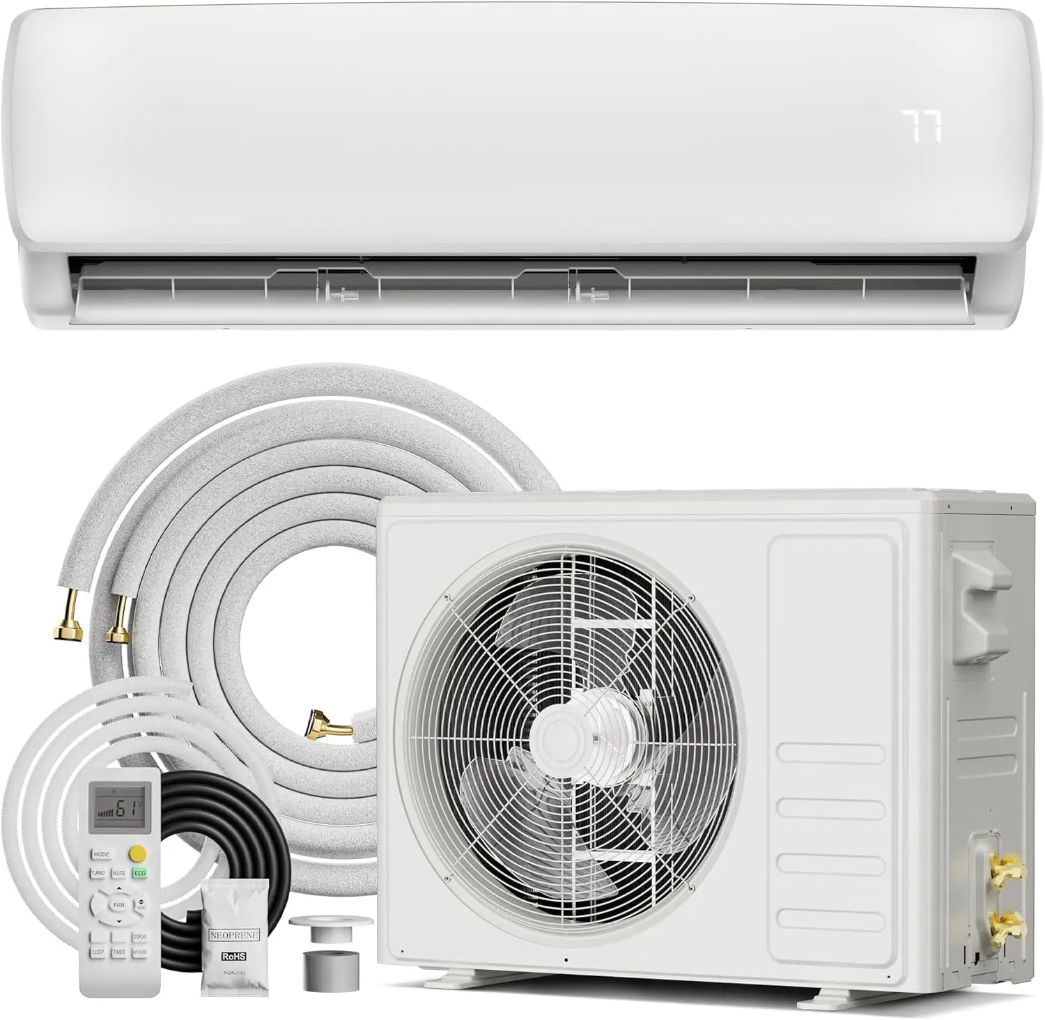 

12000 BTU Mini Split AC/Heating System,19 SEER2 110/120V Energy Efficient Ductless Inverter System,Cools Up