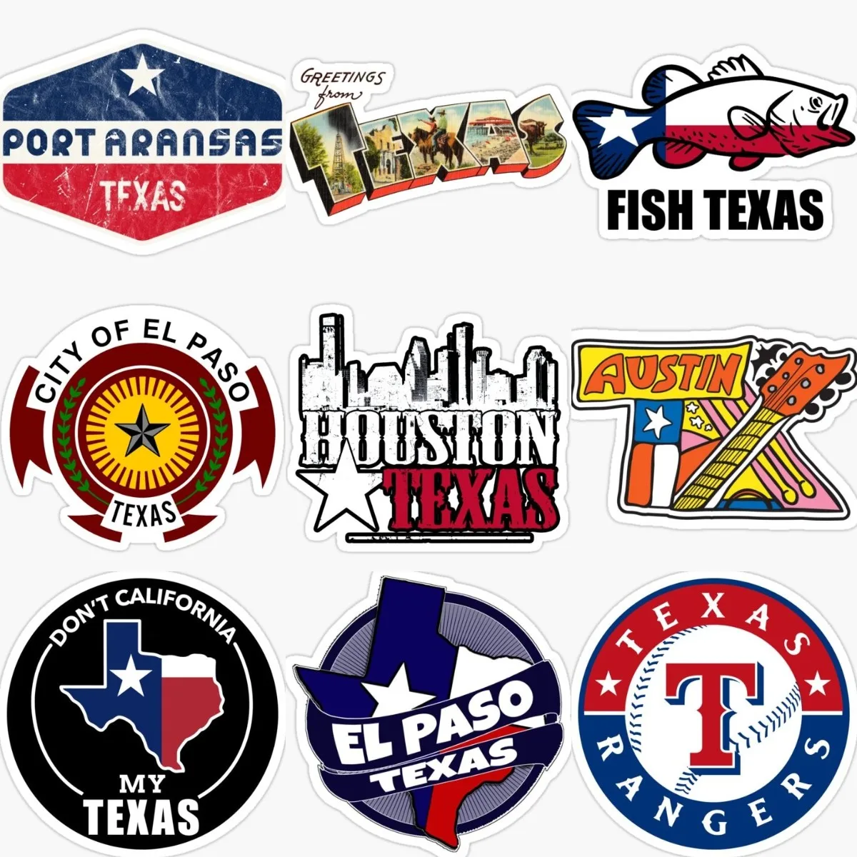 

Texas Flag Map Badge Creative Stickers Motorcycle Bicycle Laptop Car Window Wall room Table Off-road Helmet PVC Decal Assecories
