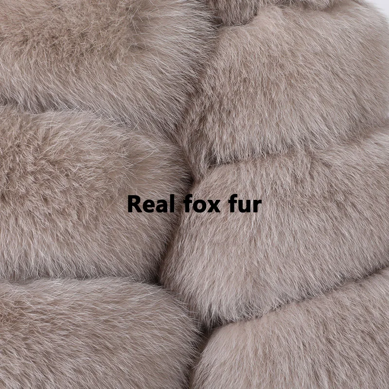 Maomaokong 2023 Natural Raccoon Fur Jacket Real Fox Fur Coat Women Winter Leather Fur Luxury Beige Female Clothes With collar