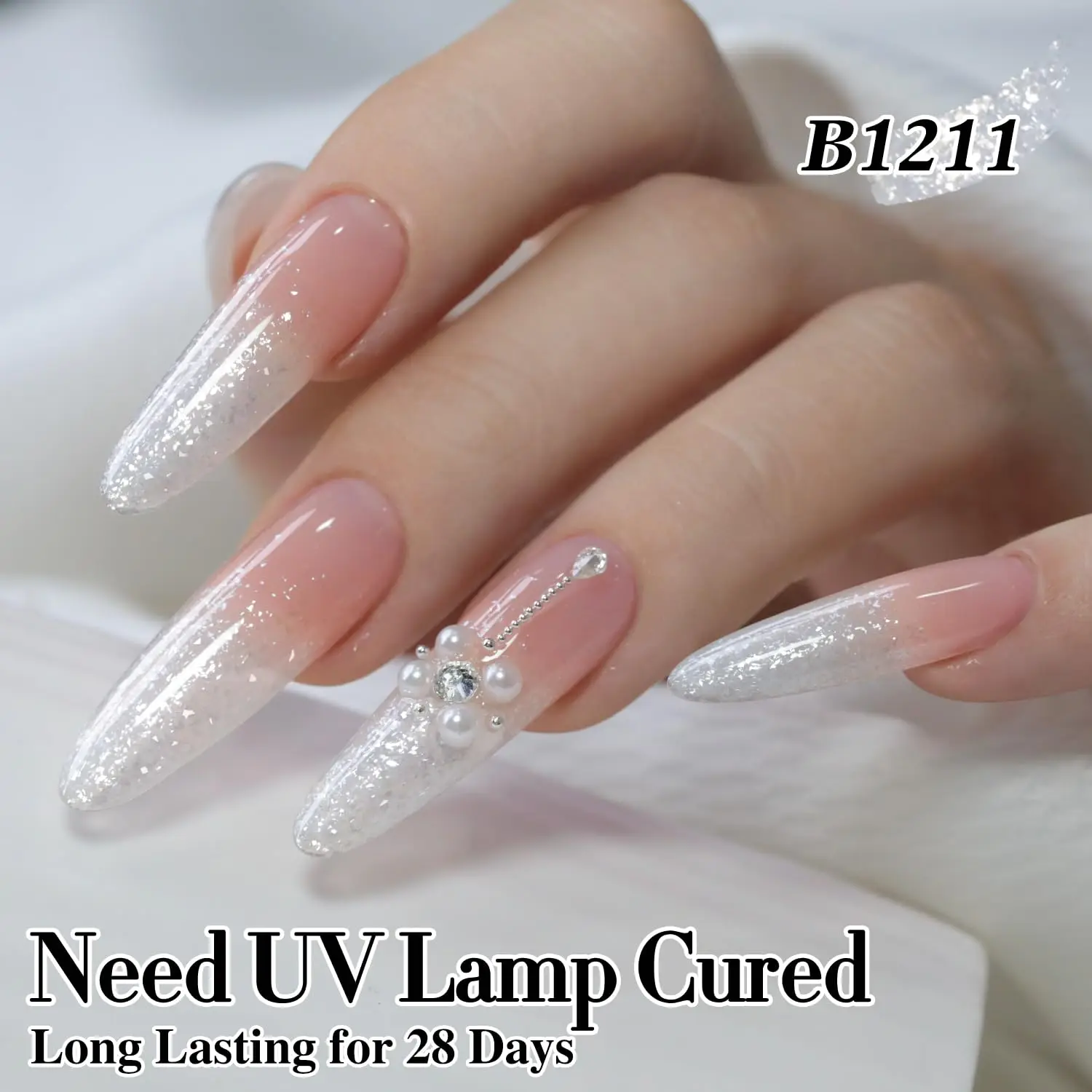 15ML Milchig-Weißer Gel-Nagellack, Reiner Transparenter Glitzer-Gel-Lack in Gleicher Farbe und Flasche, Nagelkunst für Salon und DIY zu Hause für Frauen – Detail 7
