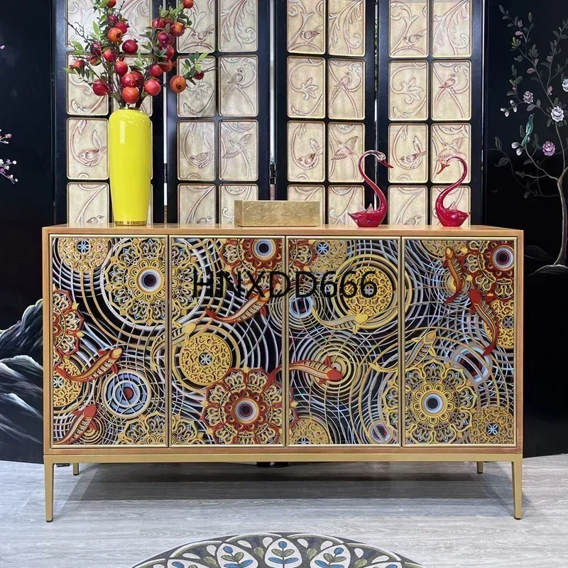 Home Sideboard Living Room Locker Solid Wood Decoration Light Luxury Shoe Cabinet Integrated Hallway