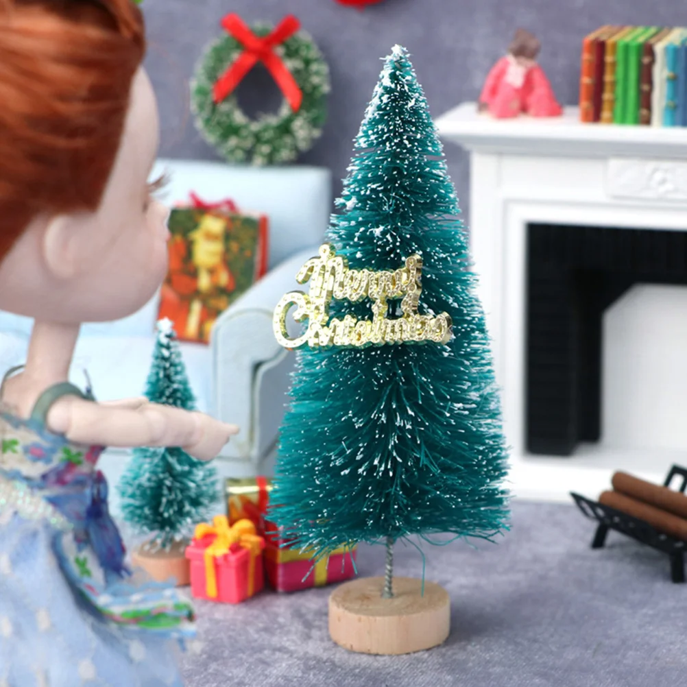 5 ชิ้นตกแต่งต้นคริสต์มาส Mini Miniature เด็ก Xmas ของขวัญงานฝีมือขนาดเล็ก Pvc จําลอง House Creative