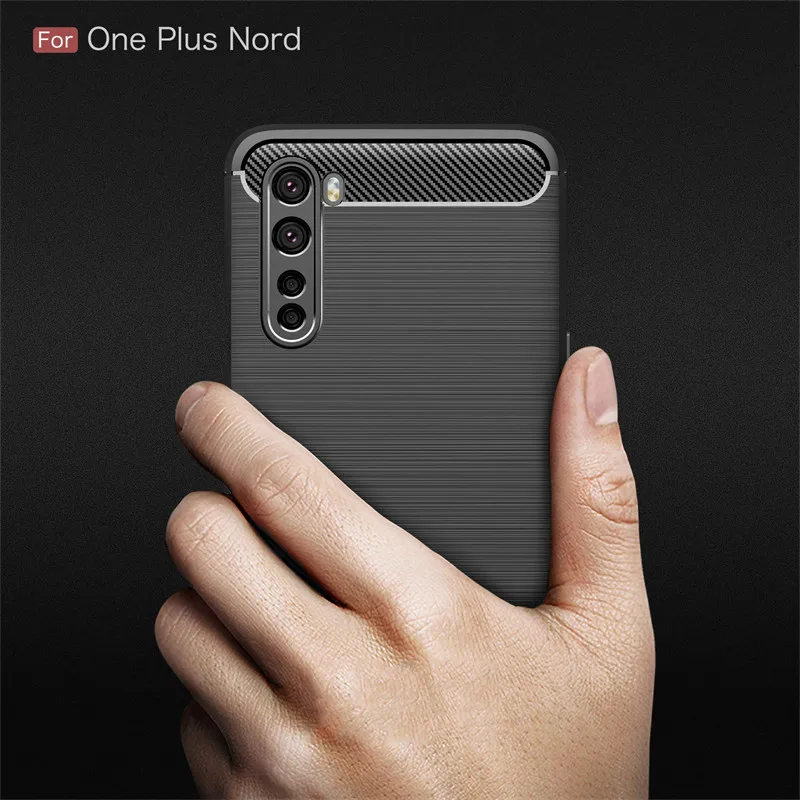 

Oneplus Nord AC2003 Case Carbon Fiber Protection Armor Soft Silicone TPU Back Cover Phone Case for Oneplus Nord AC2001 Coque