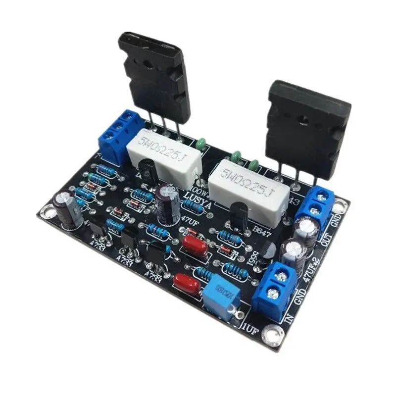 Y44A 2pcs 100W 2SC5200+2SA1943 HIFI Mono Channel Audio Amplifier Board DC35V for Home Theater DIY