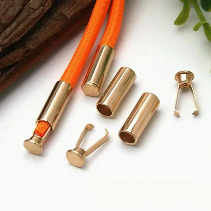 10 Sets Metal Rope Ends Stopper Button Cord End Lock Cap Hanging Bell Buckle DIY Bag Shoes Garment Lanyard Accessories